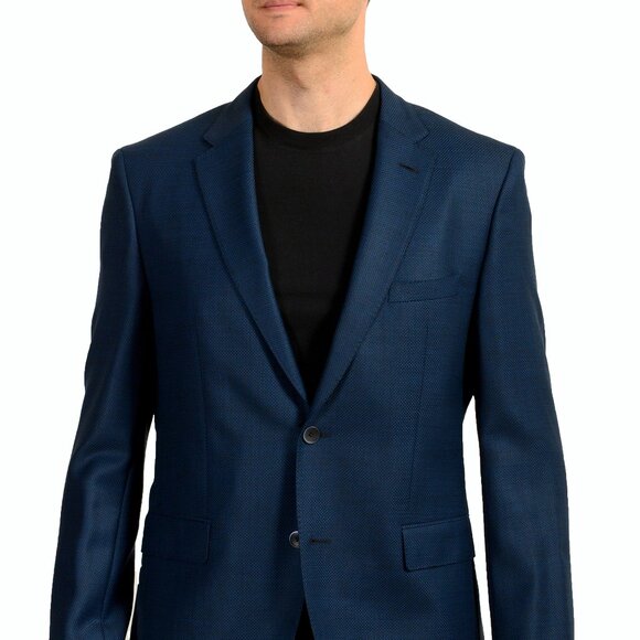 Hugo Boss Men's "Jewels1" 100% Wool Blue Two Button Blazer US 44R IT 54R - Picture 1 of 7